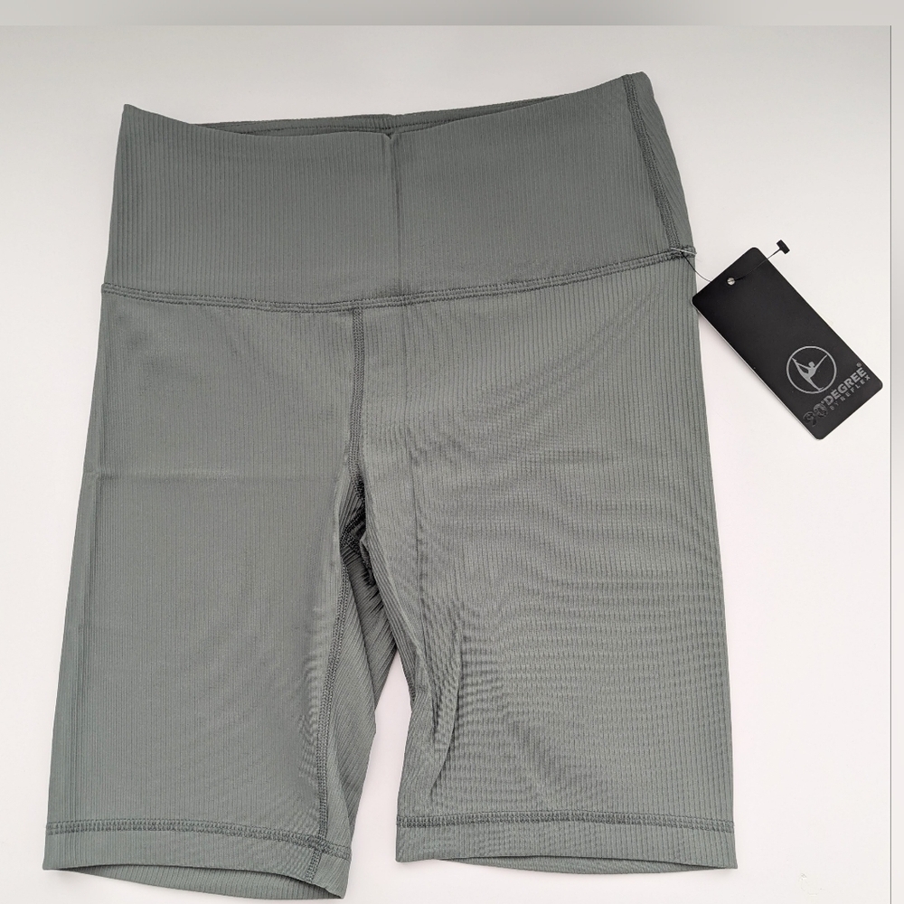 NWT 90 Degree By Reflex Women's (Medium) High-Waist Ribbed Bike Shorts